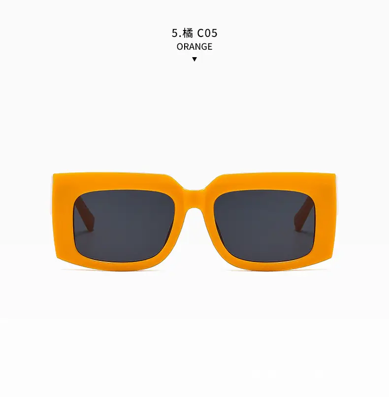 Men's Wide Leg Thick Frame Sunglasses Brown Yellow β feature 18