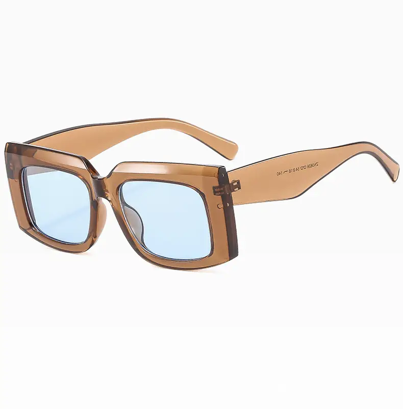 Men's Wide Leg Thick Frame Sunglasses Brown Yellow β feature 21