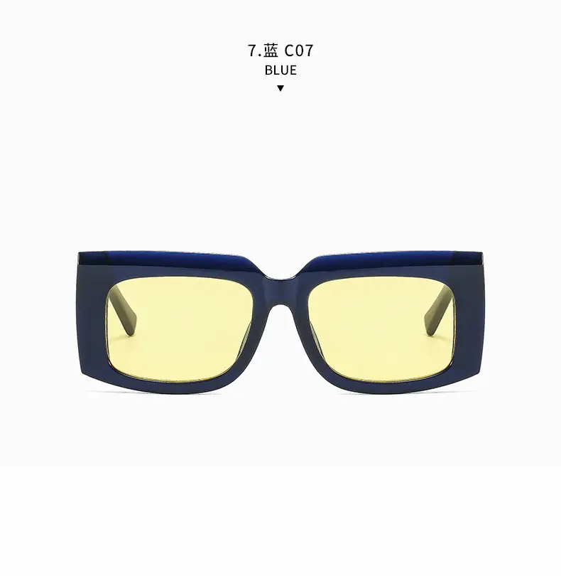 Men's Wide Leg Thick Frame Sunglasses Brown Yellow β feature 22
