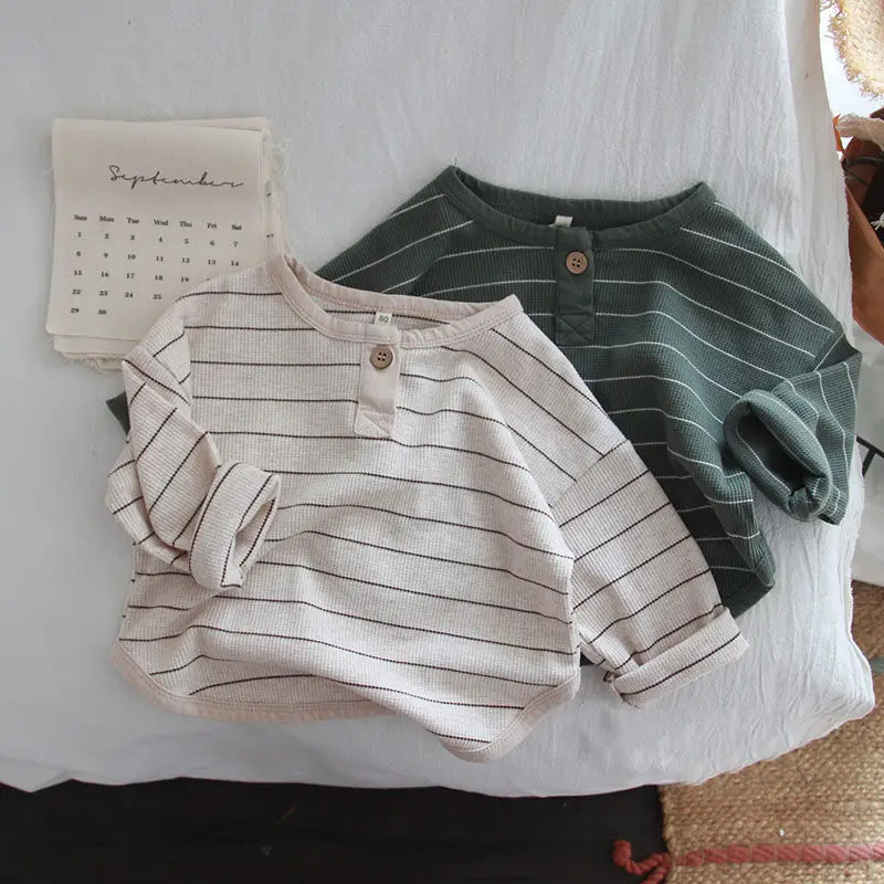 Kids Striped Crewneck T-Shirt Set for Boys - Image 3