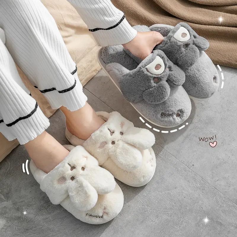 Rabbit Cotton Slippers for Women, Winter 2026 New Model, Suitable for Outdoor and Indoor Use, Furry Slippers for Ladies in Autumn and Winter - Image 7
