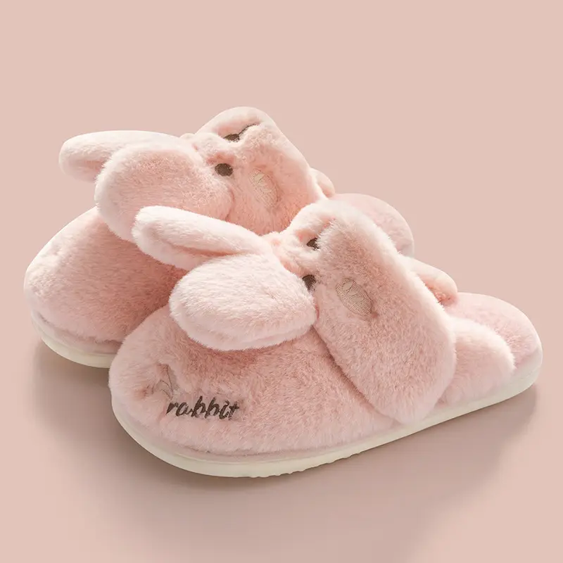 Rabbit Cotton Slippers for Women, Winter 2026 New Model, Suitable for Outdoor and Indoor Use, Furry Slippers for Ladies in Autumn and Winter - Image 2