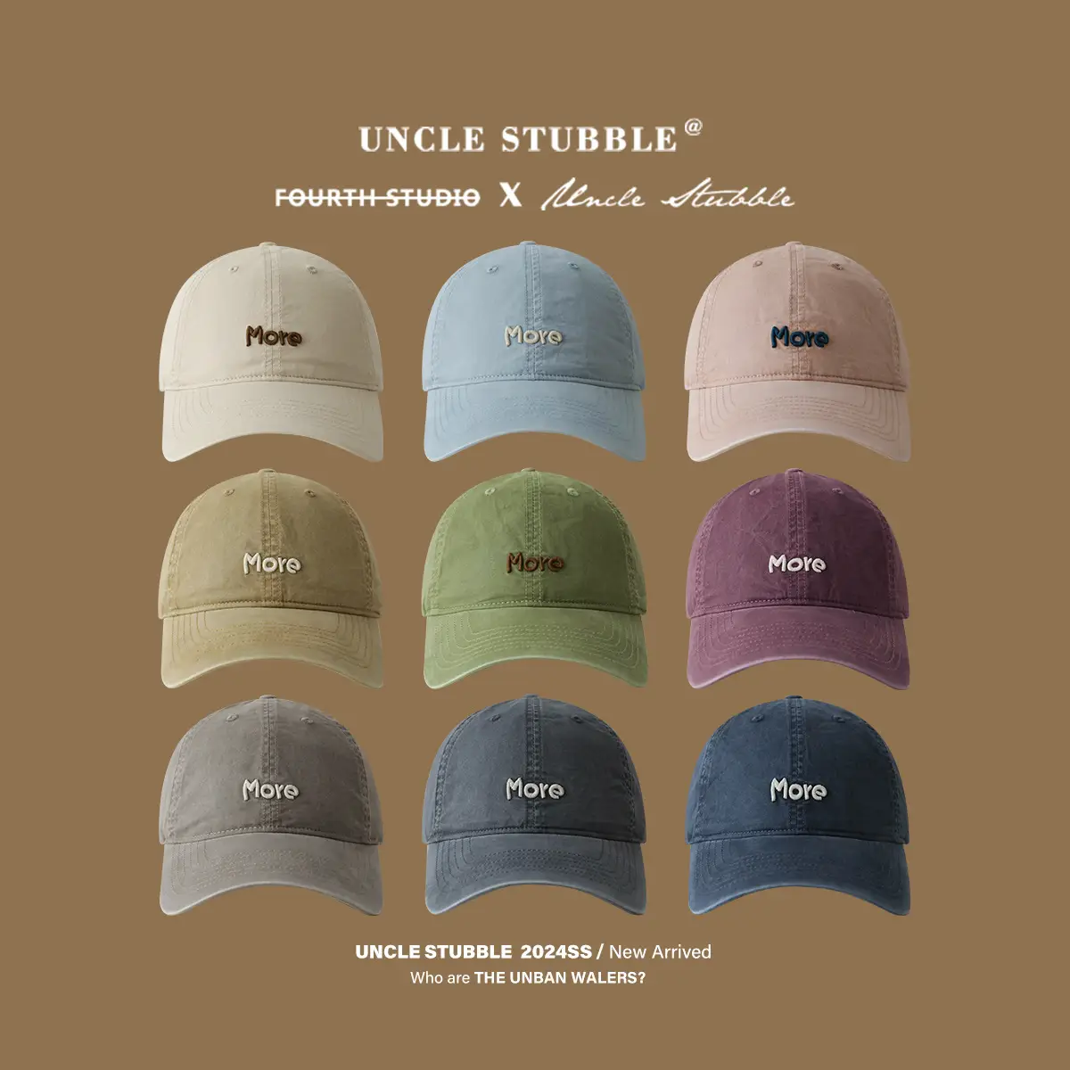 Uncle Stubble Men's Beige Letter Embroidered Cap - Image 11