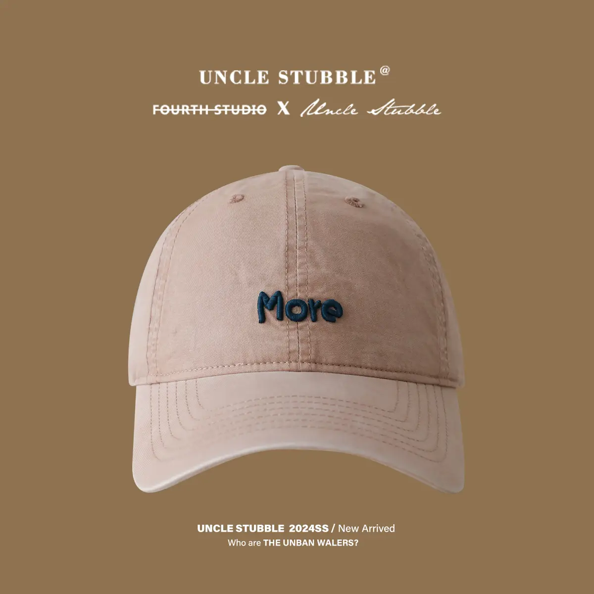 Uncle Stubble Men's Beige Letter Embroidered Cap - Image 2