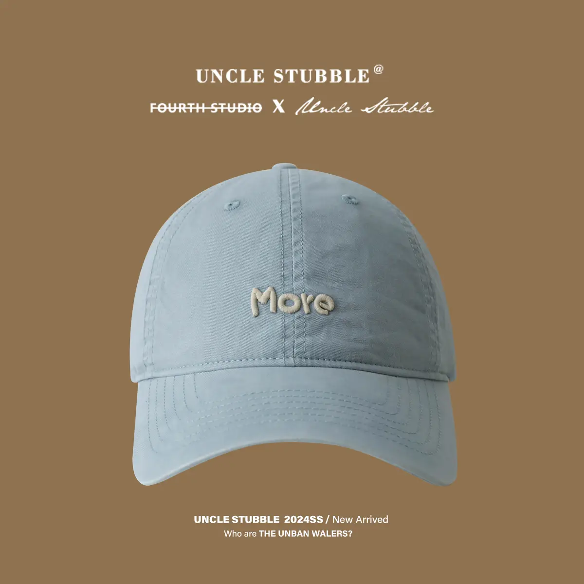Uncle Stubble Men's Beige Letter Embroidered Cap - Image 3