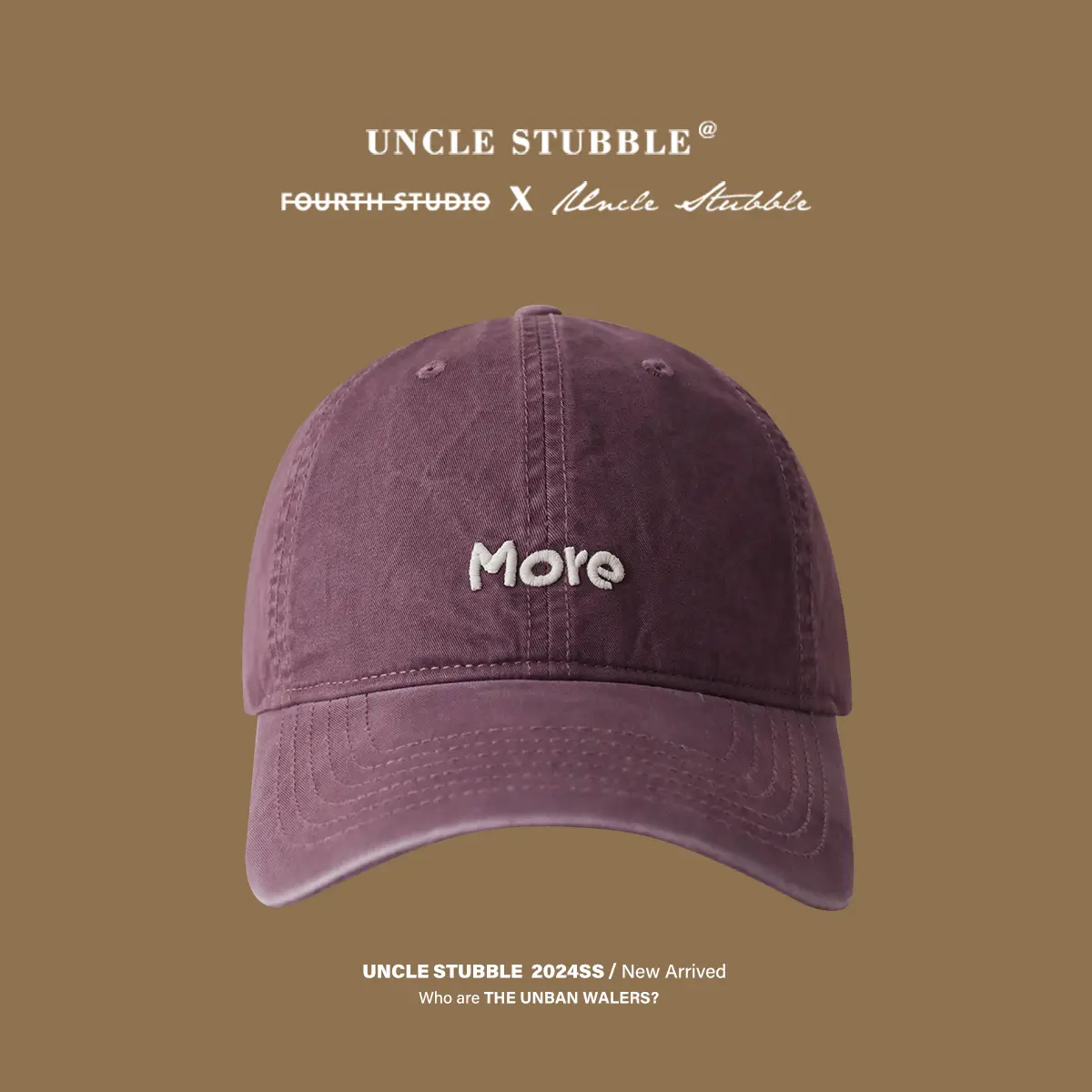 Uncle Stubble Men's Beige Letter Embroidered Cap - Image 5
