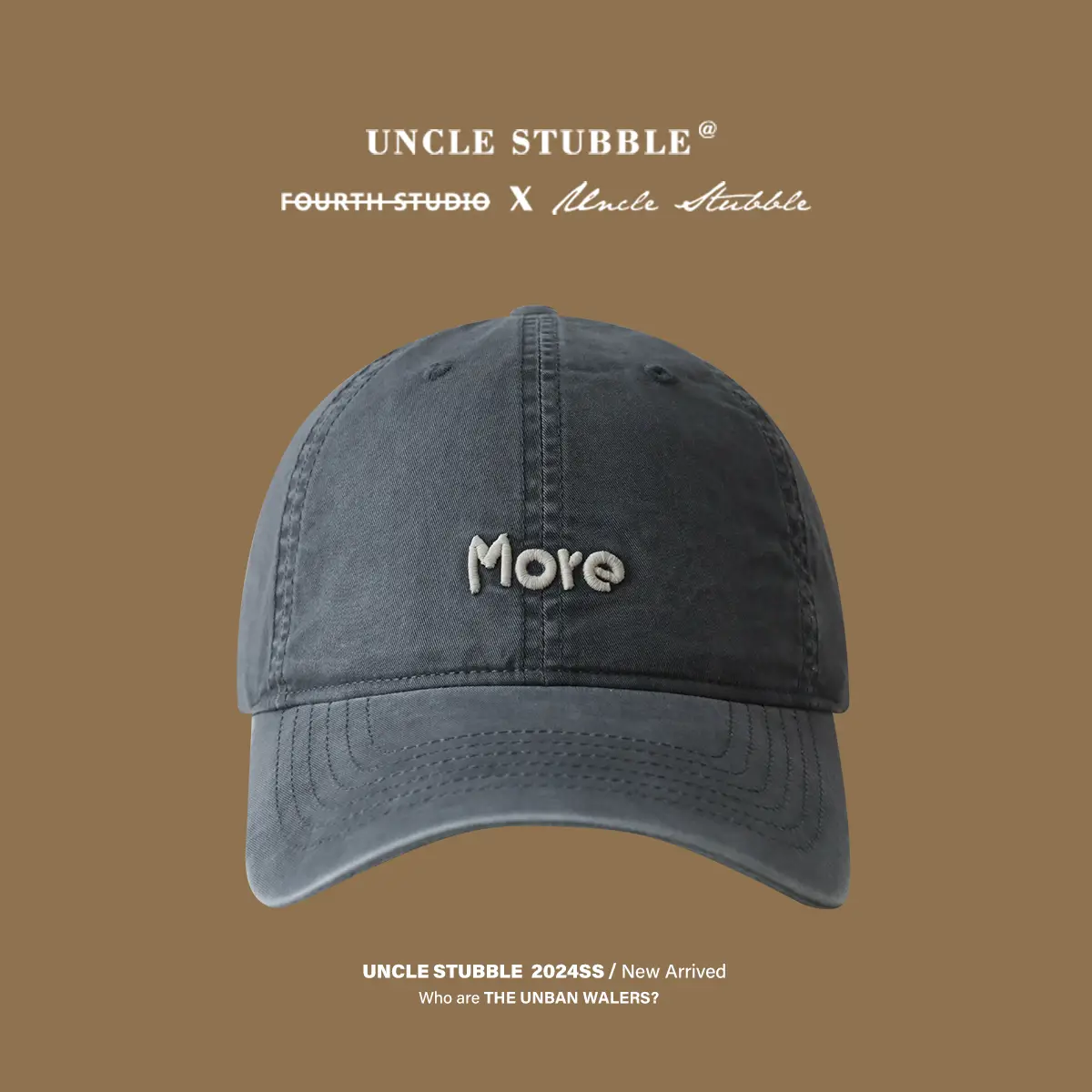 Uncle Stubble Men's Beige Letter Embroidered Cap - Image 8
