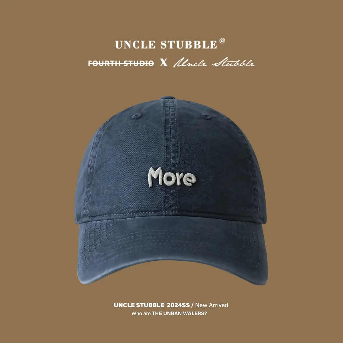 Uncle Stubble Men's Beige Letter Embroidered Cap - Image 9
