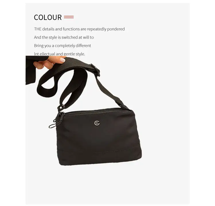 Beige Nylon Crossbody Bag with Adjustable Strap — feature 7