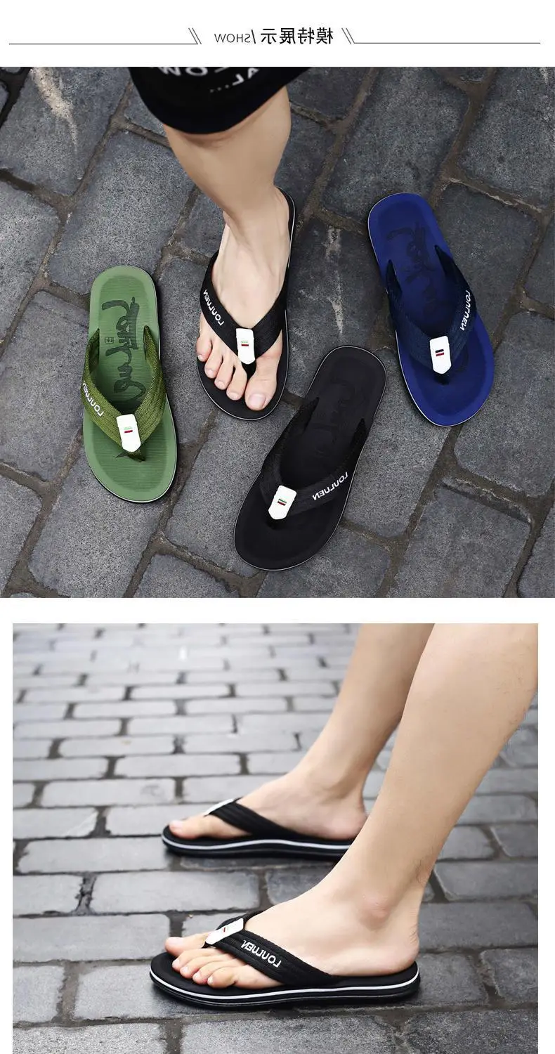 Fujian manufacturers 2024 new beach flip-flops men's wholesale summer fashion outdoor men's sandals thick bottom clip feet — feature 5