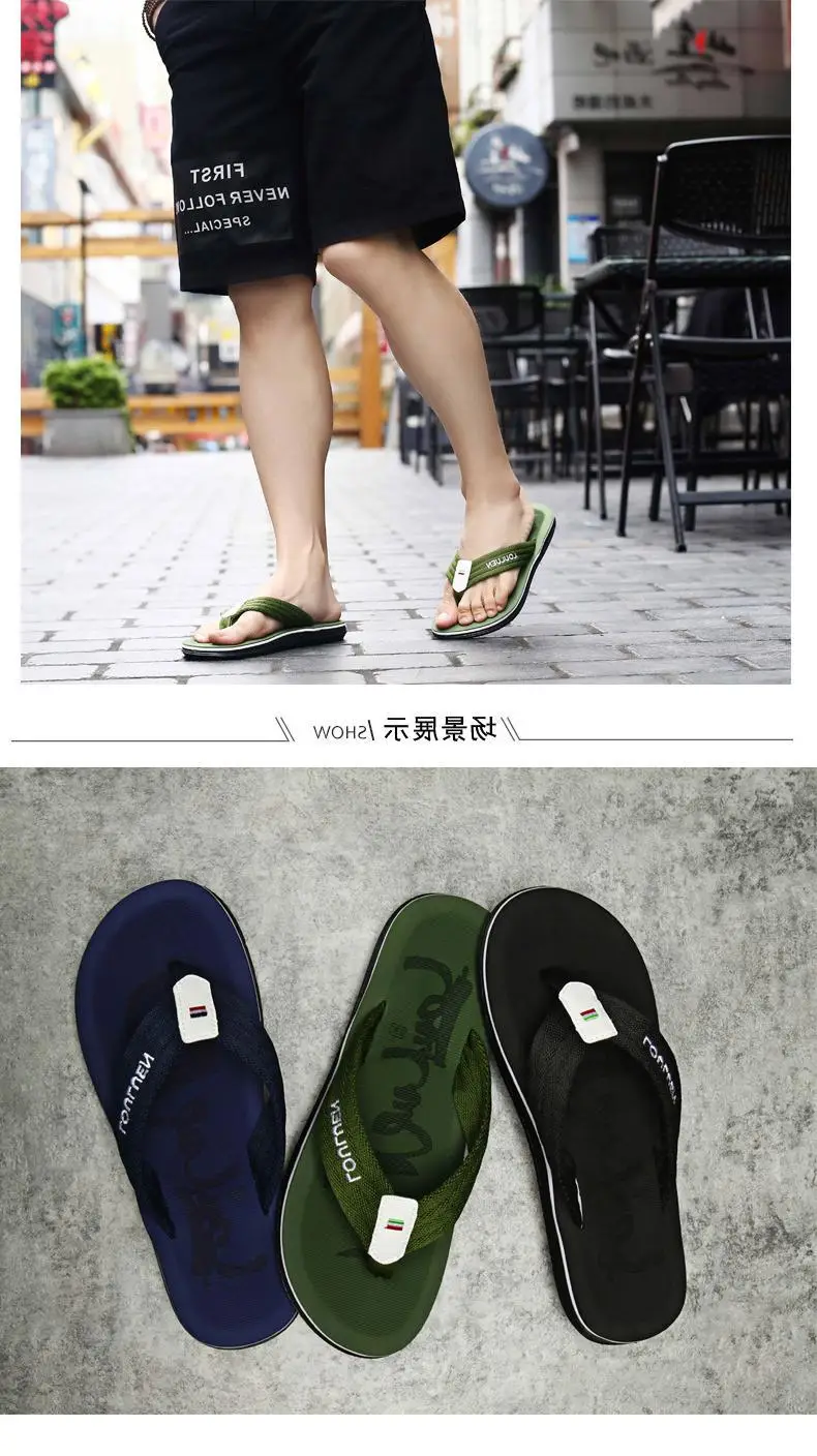 Fujian manufacturers 2024 new beach flip-flops men's wholesale summer fashion outdoor men's sandals thick bottom clip feet — feature 8