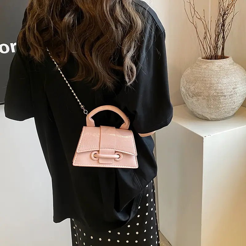 Black Beaded Chain Mini Handbag for Women - Image 8