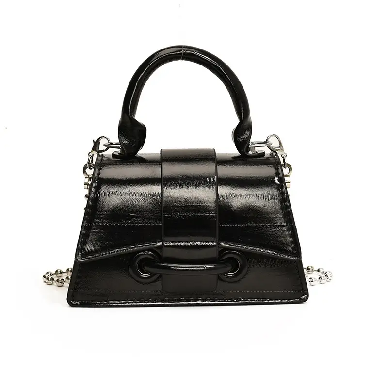 Black Beaded Chain Mini Handbag for Women - Image 10
