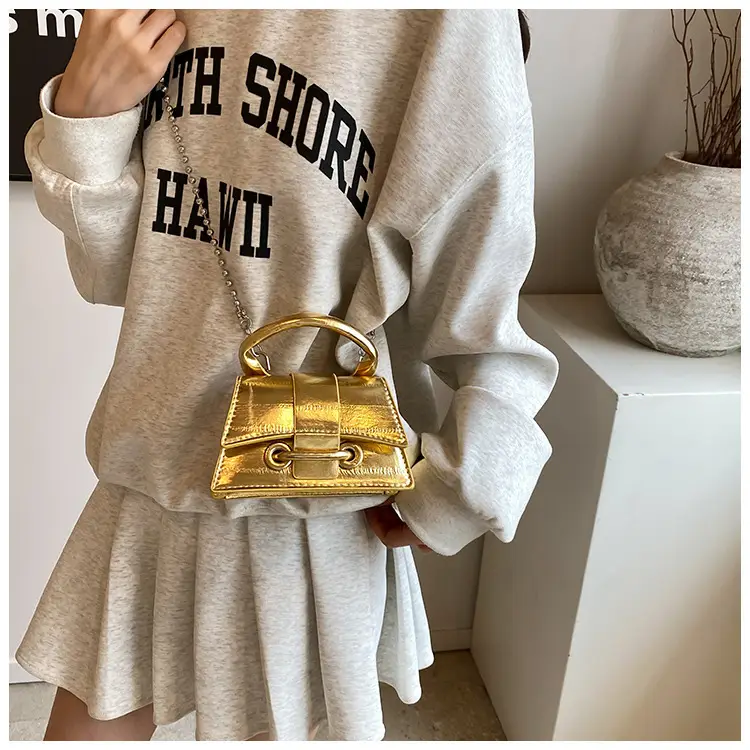 Black Beaded Chain Mini Handbag for Women — feature 12