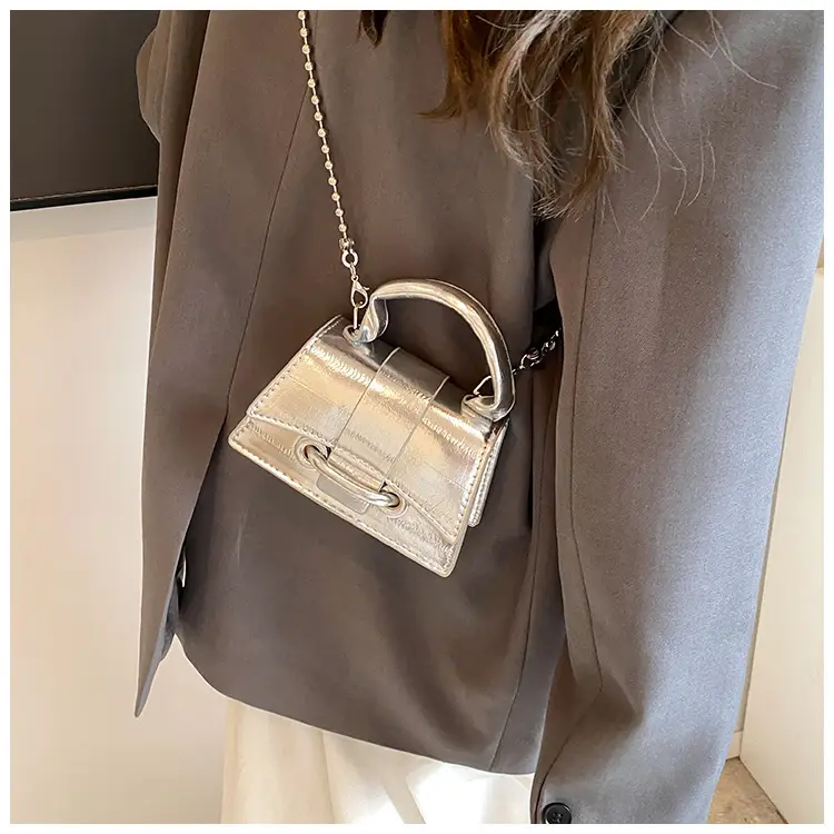 Black Beaded Chain Mini Handbag for Women — feature 17