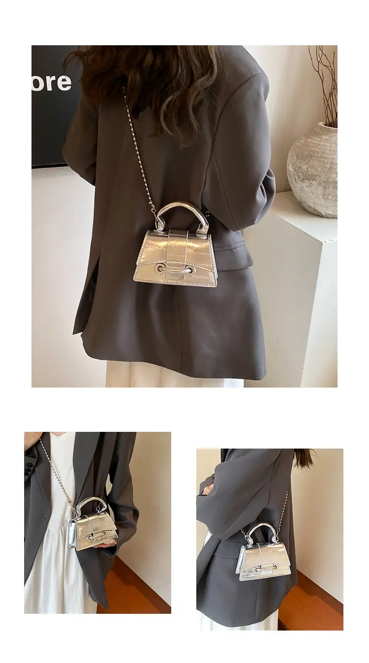 Black Beaded Chain Mini Handbag for Women — feature 30