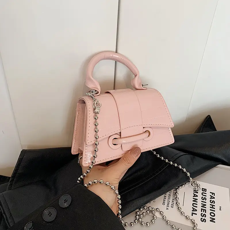 Black Beaded Chain Mini Handbag for Women - Image 2