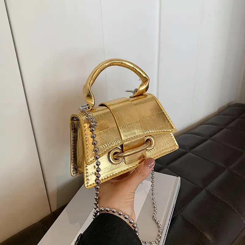 Black Beaded Chain Mini Handbag for Women - Image 5