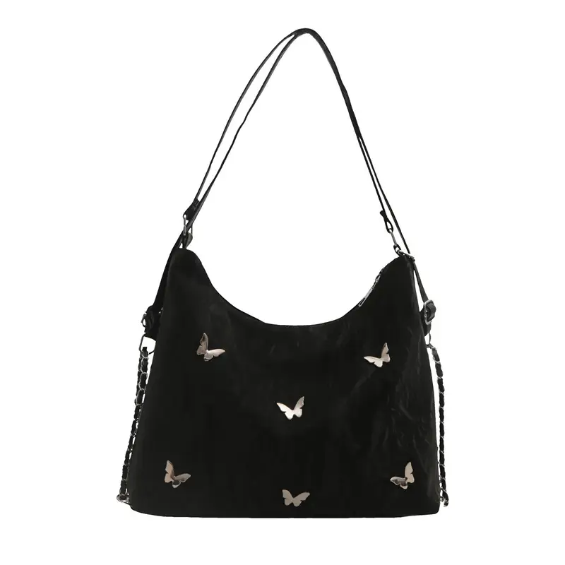 Pink Embroidered Women's Tote Bag with Butterfly Design - Image 10