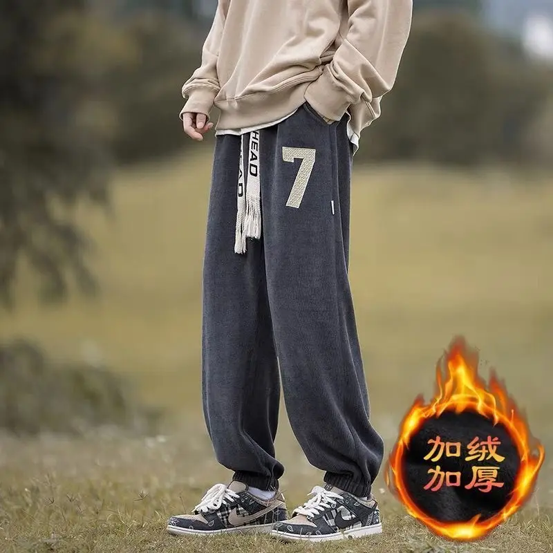 Men Fleece Lined Jogger Pants with 7 Design Plus Size