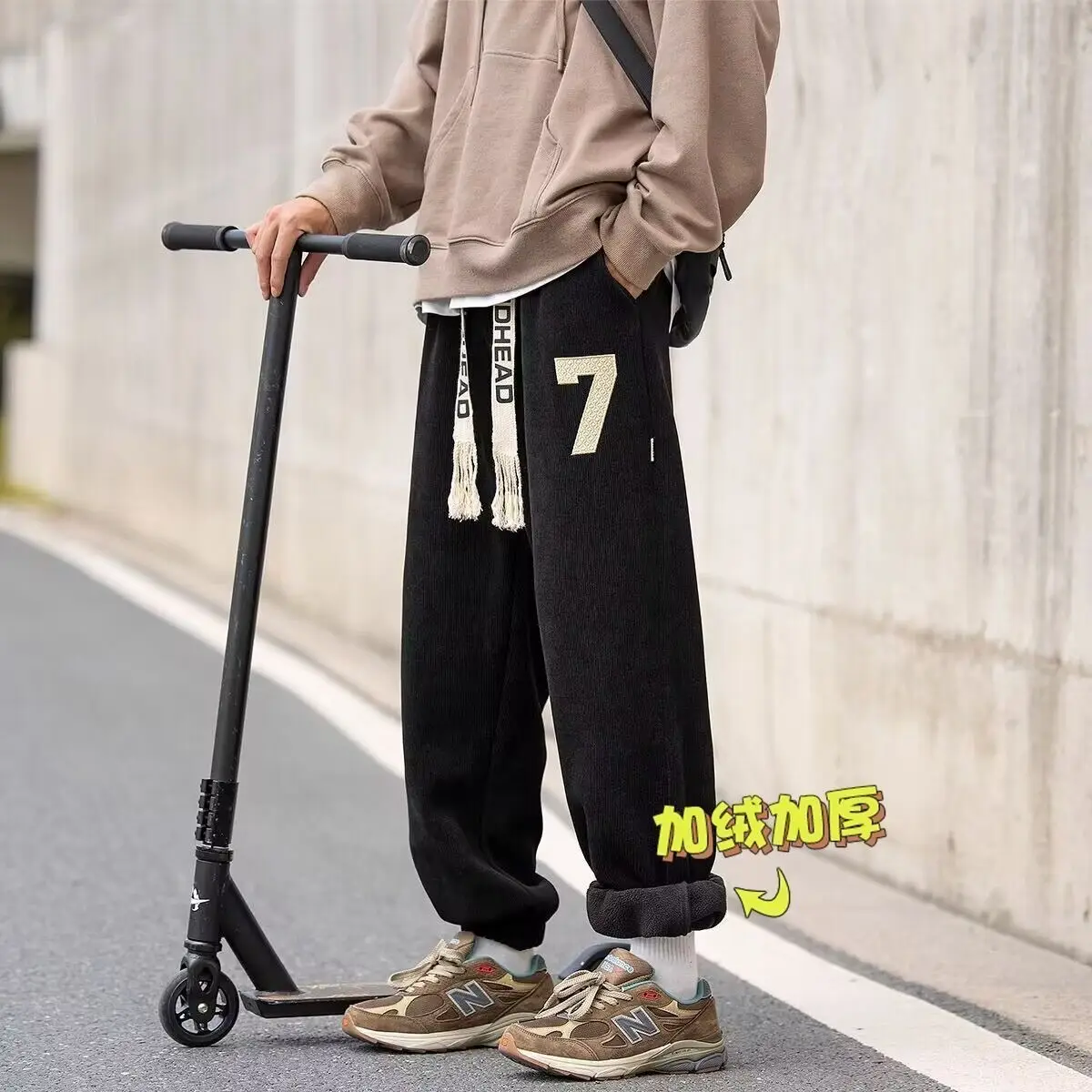 Men Fleece Lined Jogger Pants with 7 Design Plus Size — feature 2
