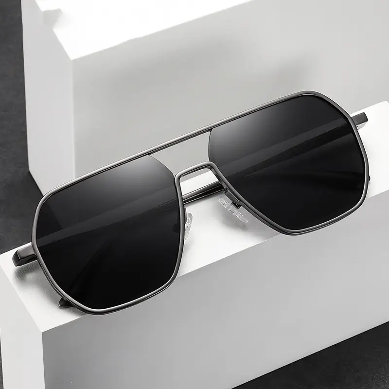Men Polarizing UV488 Sunglasses Black Aluminum - Image 6
