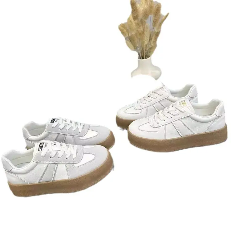Thick-soled retro German training shoes women's 2025 spring new height all-match casual skate shoes explosions sports white shoes