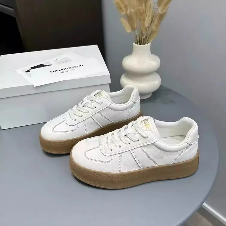 Thick-soled retro German training shoes women's 2025 spring new height all-match casual skate shoes explosions sports white shoes — feature 10