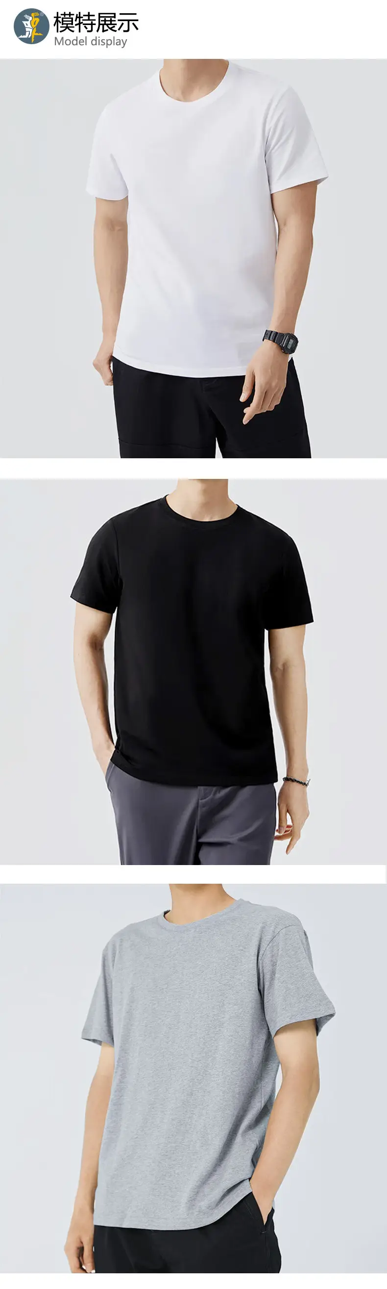 Men Grey Combed Cotton T-Shirt Loose Fit Casual Wear — feature 27