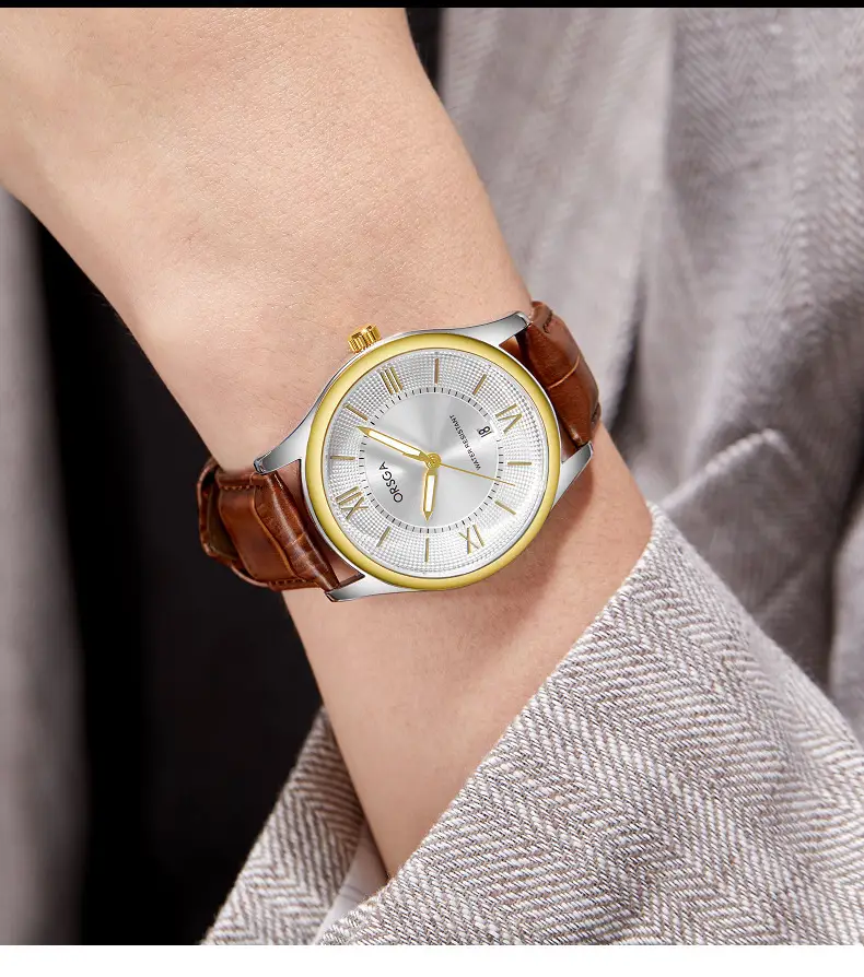 ORSGA Men's Luminous Quartz Watch Gold Bracelet — feature 11