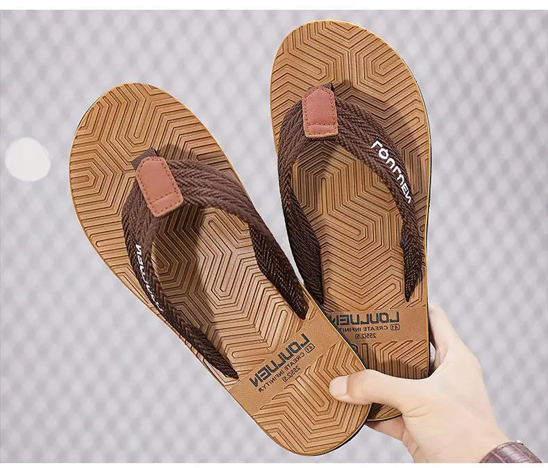 Fujian manufacturers summer new flip-flops men's non-slip outer wear Korean version of eva beach slippers men's sandals clip feet — feature 16