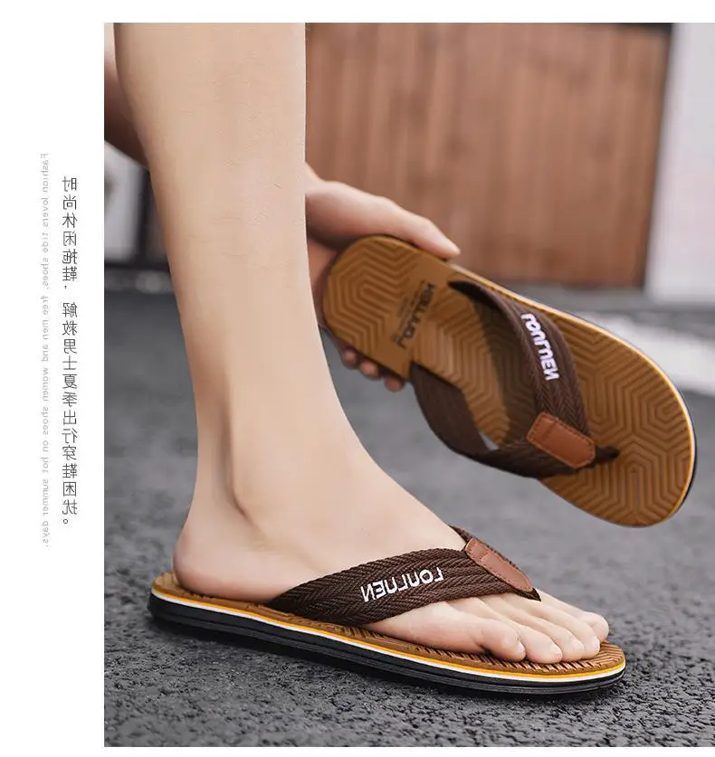 Fujian manufacturers summer new flip-flops men's non-slip outer wear Korean version of eva beach slippers men's sandals clip feet — feature 17