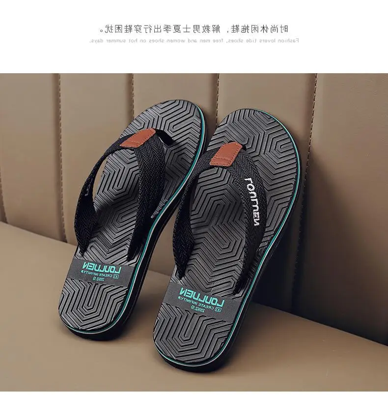 Fujian manufacturers summer new flip-flops men's non-slip outer wear Korean version of eva beach slippers men's sandals clip feet — feature 19