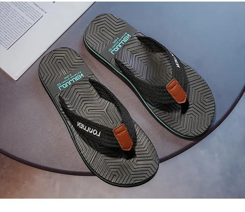 Fujian manufacturers summer new flip-flops men's non-slip outer wear Korean version of eva beach slippers men's sandals clip feet — feature 2