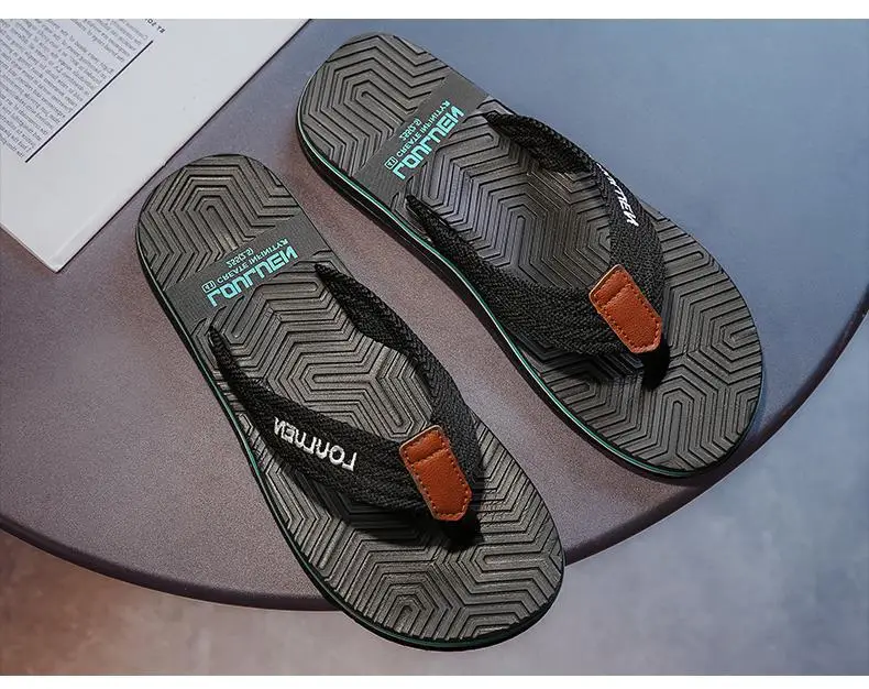 Fujian manufacturers summer new flip-flops men's non-slip outer wear Korean version of eva beach slippers men's sandals clip feet — feature 20