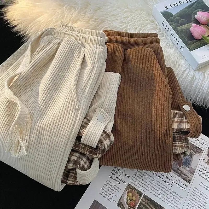Men's Plaid Spring Autumn Waistcoat Pants Brown White — feature 2