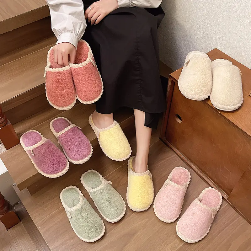 Plush Home Shoes Cotton Slippers Indoor Home Shoes Home Women Slippers in stock Wholesale Cotton Slippers Men's and Women's Same Shoes - Image 10