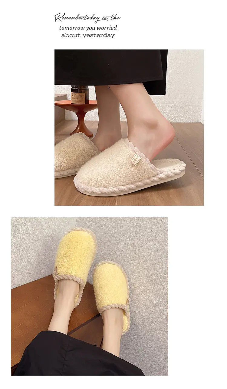 Plush Home Shoes Cotton Slippers Indoor Home Shoes Home Women Slippers in stock Wholesale Cotton Slippers Men's and Women's Same Shoes — feature 10