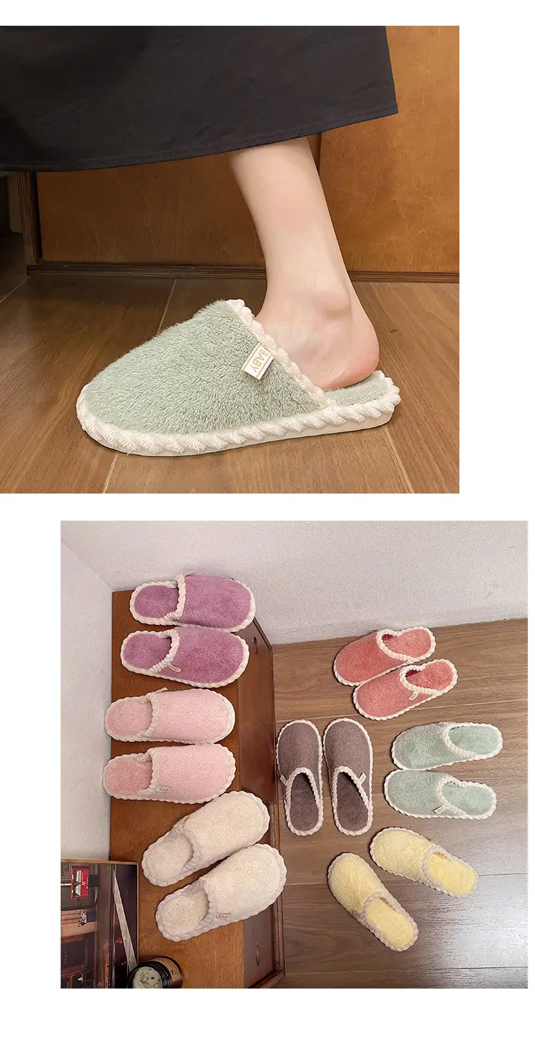Plush Home Shoes Cotton Slippers Indoor Home Shoes Home Women Slippers in stock Wholesale Cotton Slippers Men's and Women's Same Shoes — feature 15