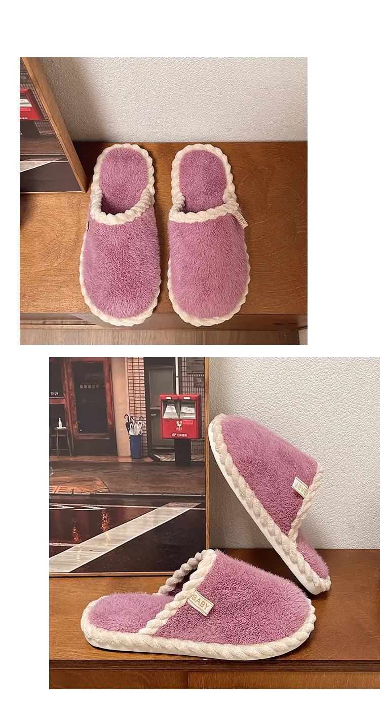 Plush Home Shoes Cotton Slippers Indoor Home Shoes Home Women Slippers in stock Wholesale Cotton Slippers Men's and Women's Same Shoes — feature 16