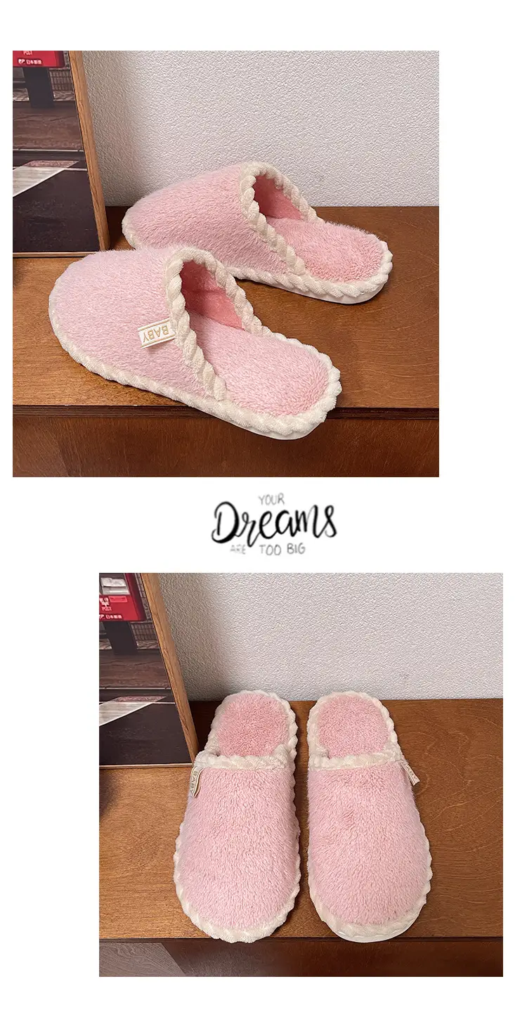 Plush Home Shoes Cotton Slippers Indoor Home Shoes Home Women Slippers in stock Wholesale Cotton Slippers Men's and Women's Same Shoes — feature 17