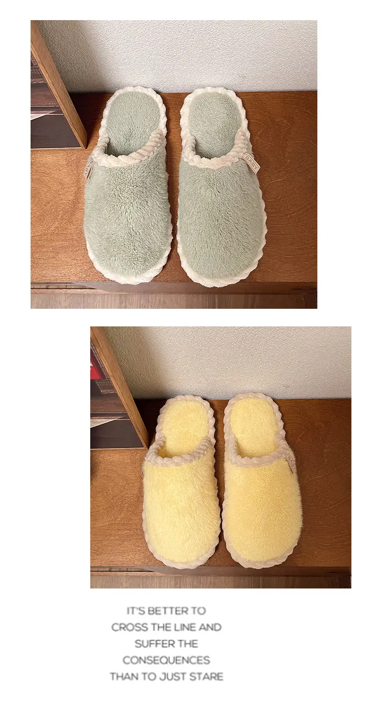 Plush Home Shoes Cotton Slippers Indoor Home Shoes Home Women Slippers in stock Wholesale Cotton Slippers Men's and Women's Same Shoes — feature 18