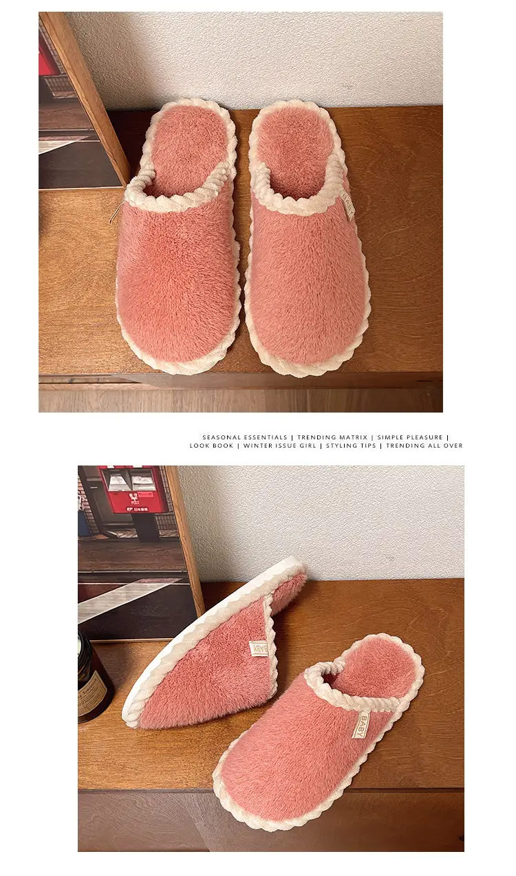 Plush Home Shoes Cotton Slippers Indoor Home Shoes Home Women Slippers in stock Wholesale Cotton Slippers Men's and Women's Same Shoes — feature 19