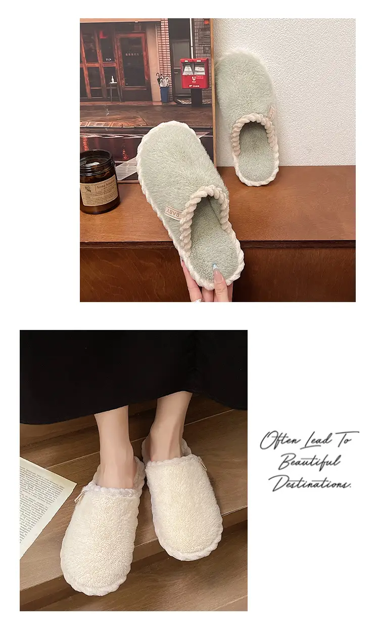 Plush Home Shoes Cotton Slippers Indoor Home Shoes Home Women Slippers in stock Wholesale Cotton Slippers Men's and Women's Same Shoes — feature 8
