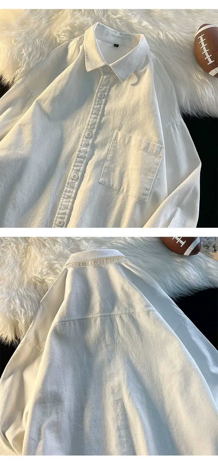 Men's Long Sleeve White Shirt Spring Autumn Cleanfit — feature 10
