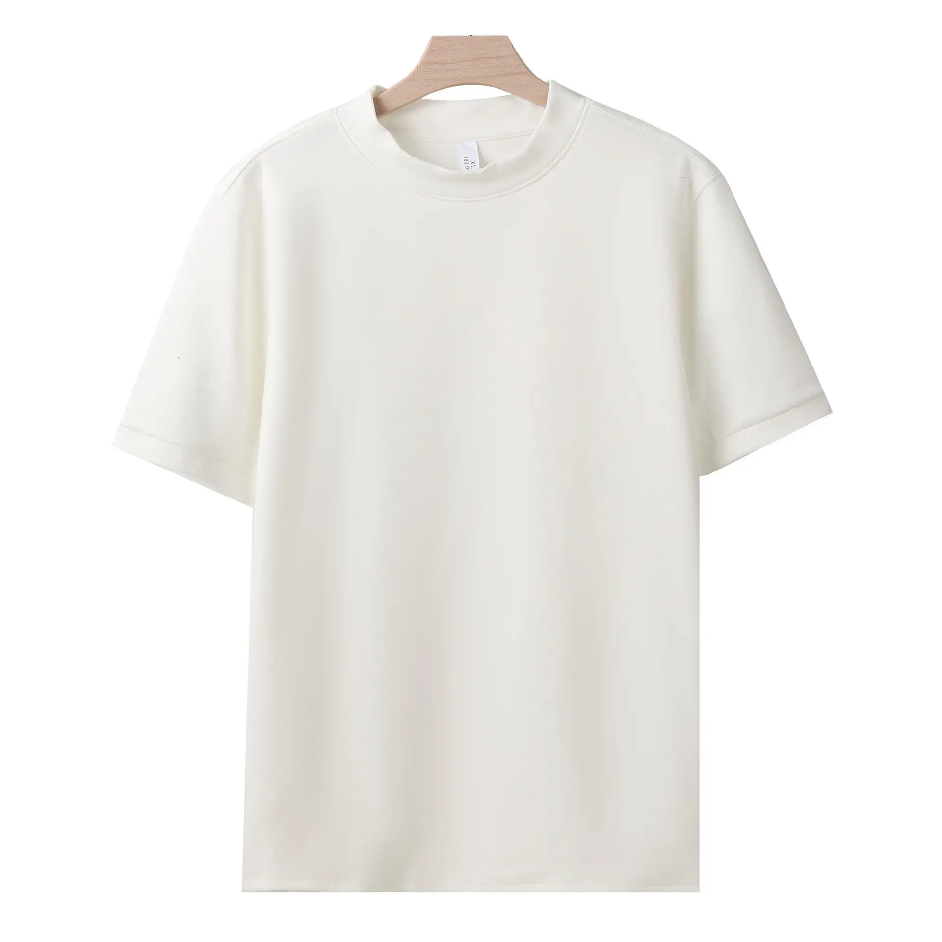 Men's 280g German Velvet T-Shirt Beige Winter Warm — feature 11