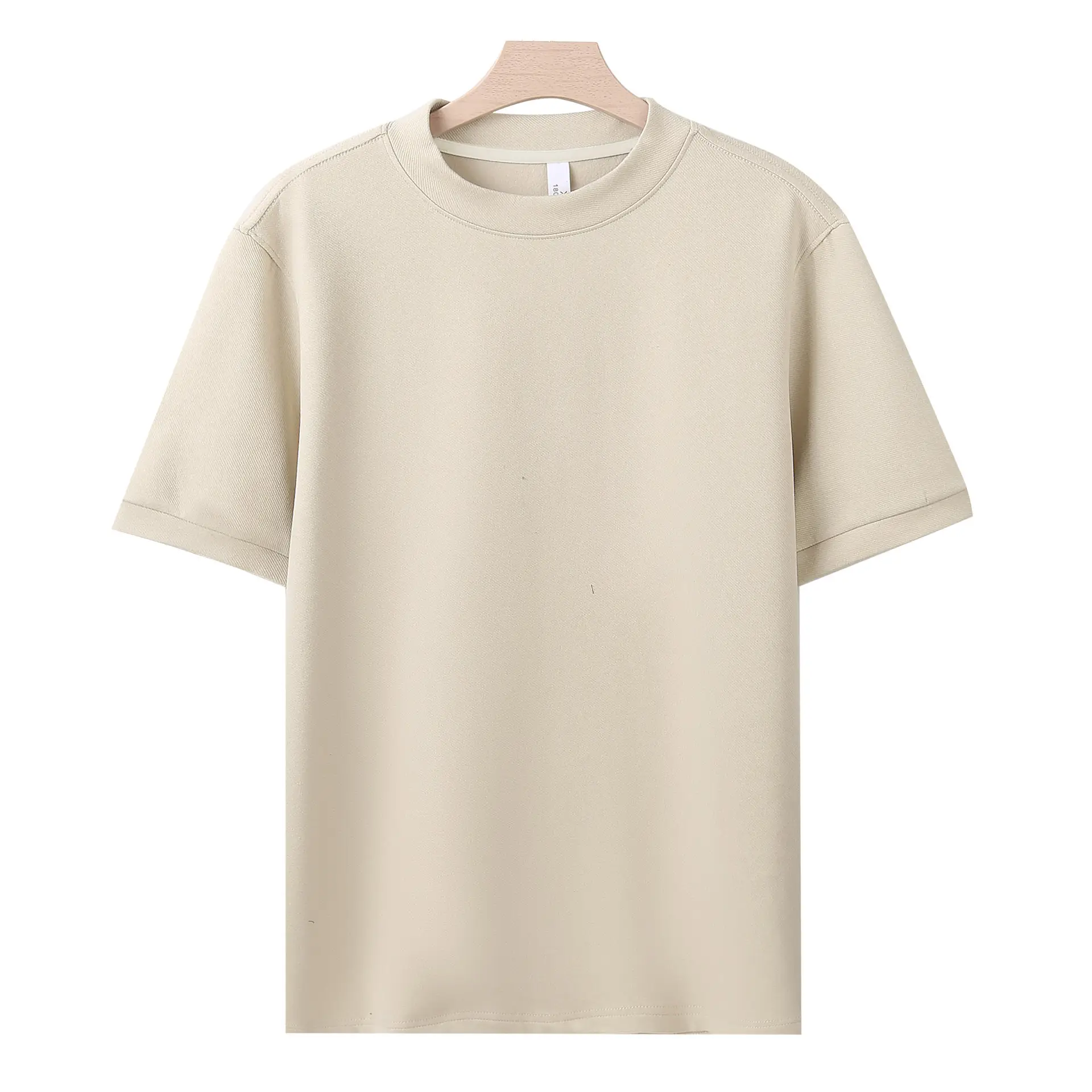 Men's 280g German Velvet T-Shirt Beige Winter Warm - Image 3