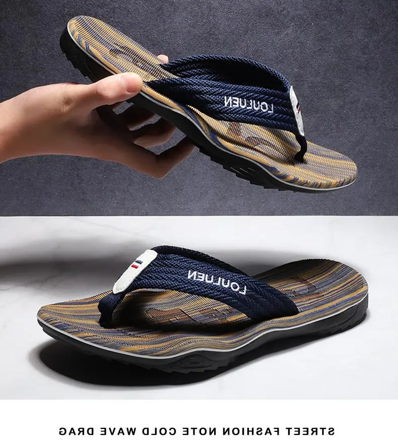 Fujian manufacturers new slippers men's summer non-slip beach shoes Korean fashion flip-flops outdoor sandals men's cool — feature 7
