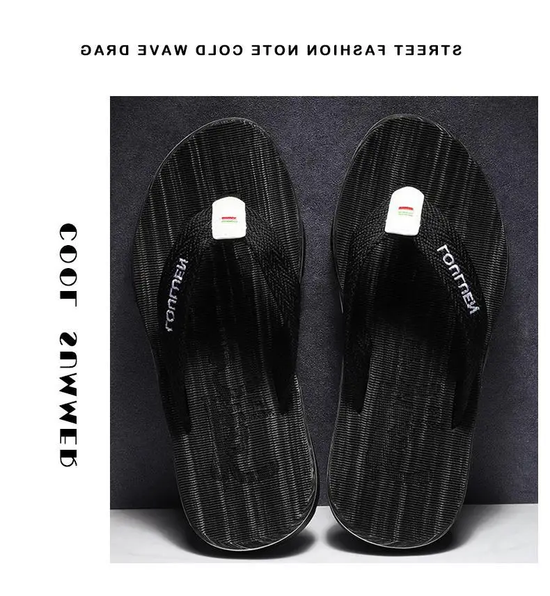 Fujian manufacturers new slippers men's summer non-slip beach shoes Korean fashion flip-flops outdoor sandals men's cool — feature 9