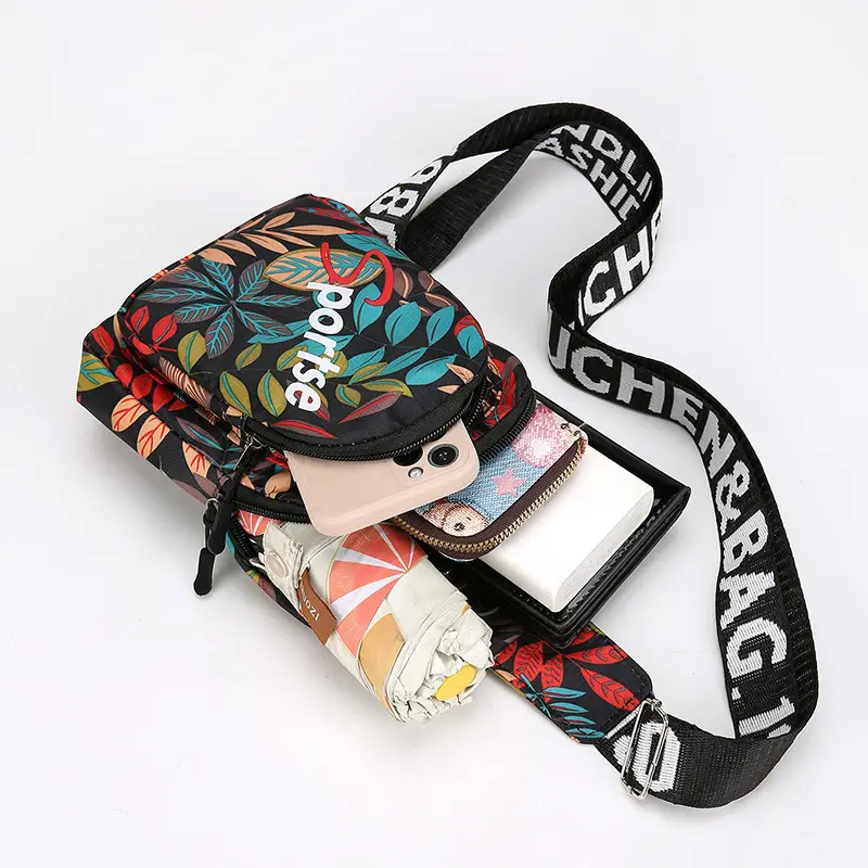 Men's Tropical Print Crossbody Bag with Adjustable Strap - Image 8